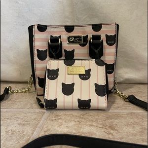 Betsey Johnson satchel with wallet